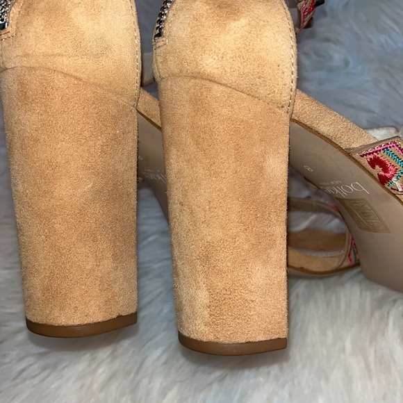 Botkier Gigi Sandals Suede Embellished Pink Studded Block Heel Sz 8 - Picture 6 of 9